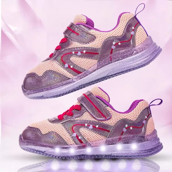 imageLight Up Toddler Boys Girls Shoes LED Flashing Lightweight Tennis Walking Sneakers for Toddler and Little KidPink Light Up Shoes for Girls