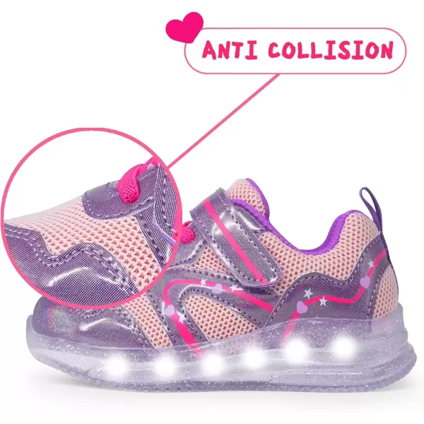 imageLight Up Toddler Boys Girls Shoes LED Flashing Lightweight Tennis Walking Sneakers for Toddler and Little KidPink Light Up Shoes for Girls