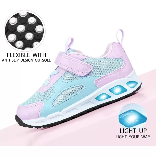 imageLight Up Toddler Boys Girls Shoes LED Flashing Lightweight Tennis Walking Sneakers for Toddler and Little KidPurple Light Up Shoes