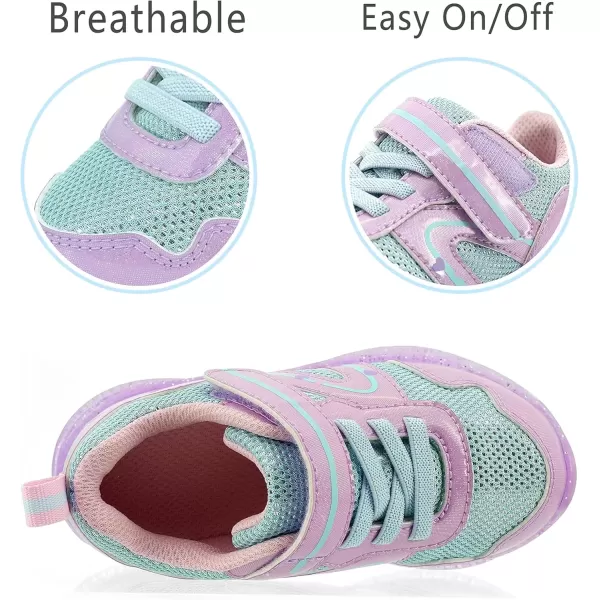imageLight Up Toddler Boys Girls Shoes LED Flashing Lightweight Tennis Walking Sneakers for Toddler and Little KidPurple Light Up Shoes for Girls