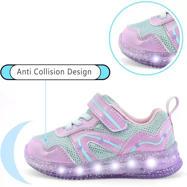 imageLight Up Toddler Boys Girls Shoes LED Flashing Lightweight Tennis Walking Sneakers for Toddler and Little KidPurple Light Up Shoes for Girls