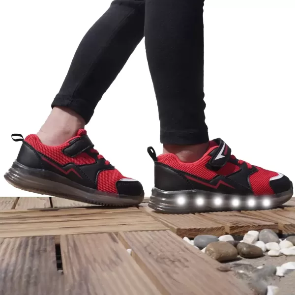 imageLight Up Toddler Boys Girls Shoes LED Flashing Lightweight Tennis Walking Sneakers for Toddler and Little KidRed Light Up Shoes for Boys