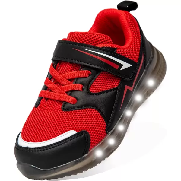 imageLight Up Toddler Boys Girls Shoes LED Flashing Lightweight Tennis Walking Sneakers for Toddler and Little KidRed Light Up Shoes for Boys