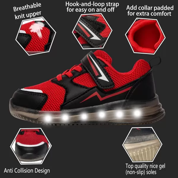 imageLight Up Toddler Boys Girls Shoes LED Flashing Lightweight Tennis Walking Sneakers for Toddler and Little KidRed Light Up Shoes for Boys