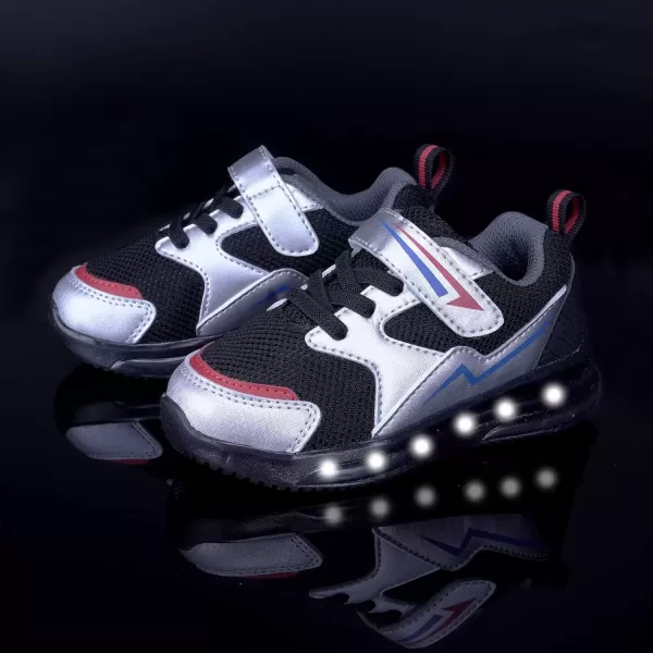 imageLight Up Toddler Boys Girls Shoes LED Flashing Lightweight Tennis Walking Sneakers for Toddler and Little KidToddler Black Light Up Shoes
