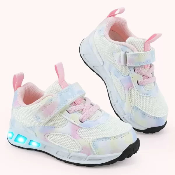 imageLight Up Toddler Boys Girls Shoes LED Flashing Lightweight Tennis Walking Sneakers for Toddler and Little KidWhite Light Up Shoes Kids