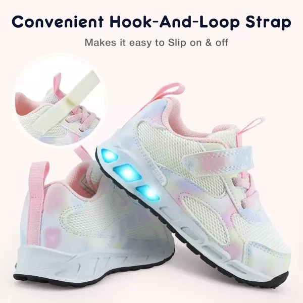 imageLight Up Toddler Boys Girls Shoes LED Flashing Lightweight Tennis Walking Sneakers for Toddler and Little KidWhite Light Up Shoes Kids