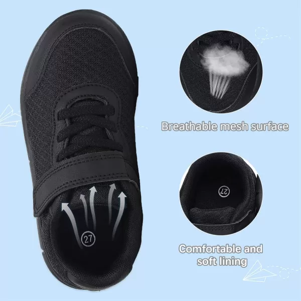 imageToddler Shoes Boys Girls Sneakers Little Kids Tennis Shoes for Running WalkingBlack
