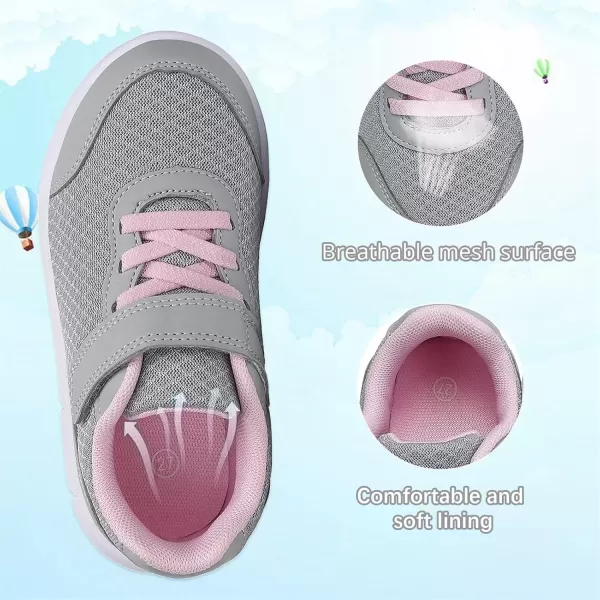 imageToddler Shoes Boys Girls Sneakers Little Kids Tennis Shoes for Running WalkingGreypink