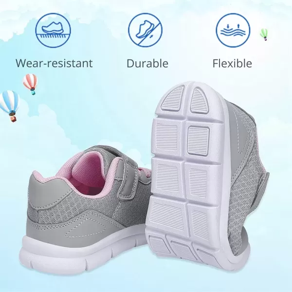 imageToddler Shoes Boys Girls Sneakers Little Kids Tennis Shoes for Running WalkingGreypink
