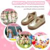 imageFlaryzone Toddler Little Girl Mary Jane School Uniform Oxfords Flat Dress ShoesFm50gold
