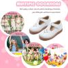 imageFlaryzone Toddler Little Girl Mary Jane School Uniform Oxfords Flat Dress ShoesFm50white