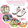 imageFlaryzone Toddler Little Girl Mary Jane School Uniform Oxfords Flat Dress ShoesWhite Fr41