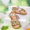 imageFlaryzone Toddler Little Girls Glitter Flower OpenToe Flat Dress Sandals Summer ShoesFm01gold