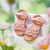 imageFlaryzone Toddler Little Girls Glitter Flower OpenToe Flat Dress Sandals Summer ShoesFm01pink