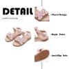 imageFlaryzone Toddler Little Girls Glitter Flower OpenToe Flat Dress Sandals Summer ShoesFm01pink
