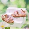 imageFlaryzone Toddler Little Girls Glitter Flower OpenToe Flat Dress Sandals Summer ShoesFm01pink