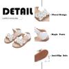 imageFlaryzone Toddler Little Girls Glitter Flower OpenToe Flat Dress Sandals Summer ShoesFm01white
