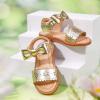 imageFlaryzone Toddler Little Girls Glitter Flower OpenToe Flat Dress Sandals Summer ShoesFm02gold