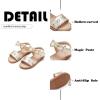 imageFlaryzone Toddler Little Girls Glitter Flower OpenToe Flat Dress Sandals Summer ShoesFm02gold