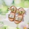 imageFlaryzone Toddler Little Girls Glitter Flower OpenToe Flat Dress Sandals Summer ShoesFm02gold