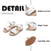 imageFlaryzone Toddler Little Girls Glitter Flower OpenToe Flat Dress Sandals Summer ShoesFm02white