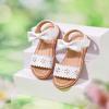 imageFlaryzone Toddler Little Girls Glitter Flower OpenToe Flat Dress Sandals Summer ShoesFm02white