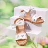 imageFlaryzone Toddler Little Girls Glitter Flower OpenToe Flat Dress Sandals Summer ShoesFm02white