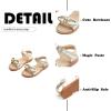 imageFlaryzone Toddler Little Girls Glitter Flower OpenToe Flat Dress Sandals Summer ShoesFm03gold