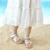 imageFlaryzone Toddler Little Girls Glitter Flower OpenToe Flat Dress Sandals Summer ShoesFm03gold