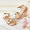 imageFlaryzone Toddler Little Girls Glitter Flower OpenToe Flat Dress Sandals Summer ShoesFm03gold