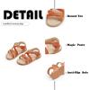 imageFlaryzone Toddler Little Girls Glitter Flower OpenToe Flat Dress Sandals Summer ShoesFm05brown