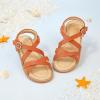 imageFlaryzone Toddler Little Girls Glitter Flower OpenToe Flat Dress Sandals Summer ShoesFm05brown