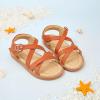 imageFlaryzone Toddler Little Girls Glitter Flower OpenToe Flat Dress Sandals Summer ShoesFm05brown
