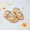 imageFlaryzone Toddler Little Girls Glitter Flower OpenToe Flat Dress Sandals Summer ShoesFm05gold