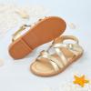 imageFlaryzone Toddler Little Girls Glitter Flower OpenToe Flat Dress Sandals Summer ShoesFm05gold