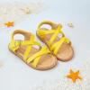 imageFlaryzone Toddler Little Girls Glitter Flower OpenToe Flat Dress Sandals Summer ShoesFm05yellow