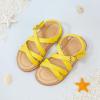 imageFlaryzone Toddler Little Girls Glitter Flower OpenToe Flat Dress Sandals Summer ShoesFm05yellow