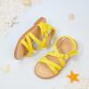 imageFlaryzone Toddler Little Girls Glitter Flower OpenToe Flat Dress Sandals Summer ShoesFm05yellow