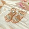 imageFlaryzone Toddler Little Girls Glitter Flower OpenToe Flat Dress Sandals Summer ShoesFm06gold