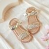imageFlaryzone Toddler Little Girls Glitter Flower OpenToe Flat Dress Sandals Summer ShoesFm06gold
