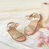 imageFlaryzone Toddler Little Girls Glitter Flower OpenToe Flat Dress Sandals Summer ShoesFm06gold