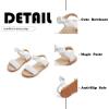 imageFlaryzone Toddler Little Girls Glitter Flower OpenToe Flat Dress Sandals Summer ShoesFm06white