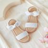 imageFlaryzone Toddler Little Girls Glitter Flower OpenToe Flat Dress Sandals Summer ShoesFm06white