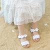 imageFlaryzone Toddler Little Girls Glitter Flower OpenToe Flat Dress Sandals Summer ShoesFm06white