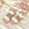 imageFlaryzone Toddler Little Girls Glitter Flower OpenToe Flat Dress Sandals Summer ShoesFm06white
