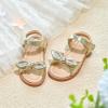 imageFlaryzone Toddler Little Girls Glitter Flower OpenToe Flat Dress Sandals Summer ShoesFm07gold