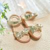 imageFlaryzone Toddler Little Girls Glitter Flower OpenToe Flat Dress Sandals Summer ShoesFm07gold