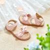 imageFlaryzone Toddler Little Girls Glitter Flower OpenToe Flat Dress Sandals Summer ShoesFm07pink