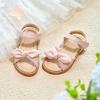 imageFlaryzone Toddler Little Girls Glitter Flower OpenToe Flat Dress Sandals Summer ShoesFm07pink
